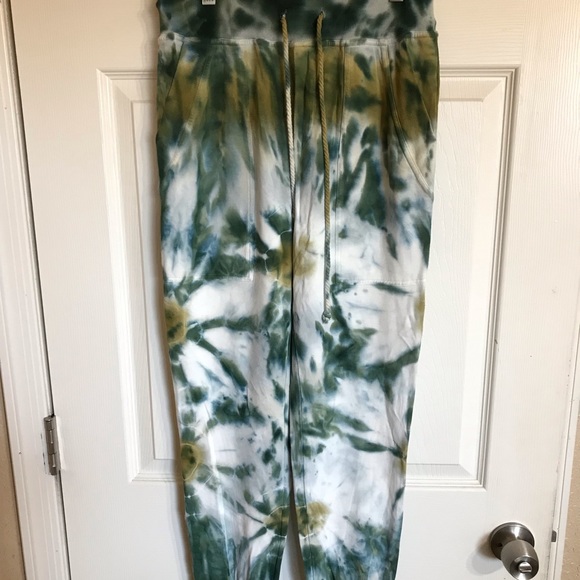 Young Fabulous & Broke Reid Jogger Green White Print Sweatpants size small - Picture 4 of 7